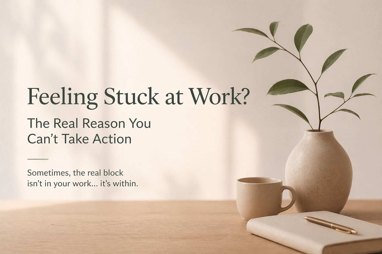 Professional feeling stuck at work unable to take action concept